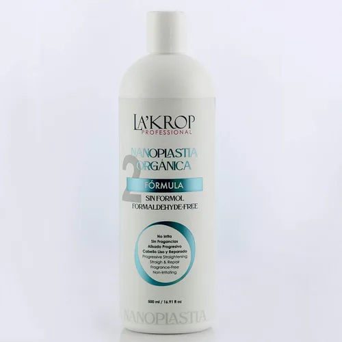 Vista 2 de LAKROP NANOPLASTIA ORGANICA 500ML QUERATINA TRATAMIENTO CABELLO - KERATINA PARA ALISAR EL PELO, PARA CABELLO SECO Y MALTRATADO - KERATINA ORGANICA