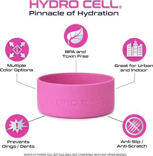 Vista 3 de HYDRO CELL Funda Protectora de Silicona para la Base - Cubierta Protectora para Botellas de Agua de Acero Inoxidable de 64oz, 40oz, 32oz, 24oz