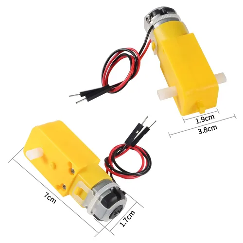 Vista 5 de Motor TT de engranajes eléctricos de CC de 3 V-6 V, motor de engranaje precableado de doble eje, chasis de coche inteligente para bricolaje, robot