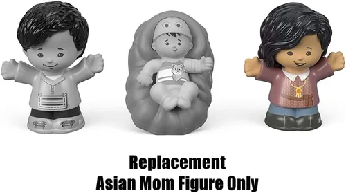 Vista 6 de Pieza de repuesto para la familia Fisher-Price Little People Big Helpers - FTL15 ~ Figura de repuesto de mamá asiática ~ Cabello negro