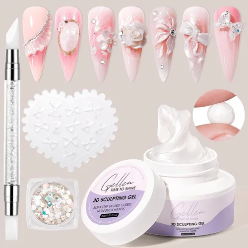 Vista 12 de Gellen Gel de pegamento de uñas sólido para puntas de uñas postizas, gran capacidad de 0.51 oz (15 g) en gel de pegamento de uñas acrílico sólido