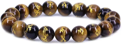 Vista 23 de Amandastone Pulsera elástica de cuentas redondas de 0.394 in con piedras preciosas naturales de 7 pulgadas Bloodstone africano