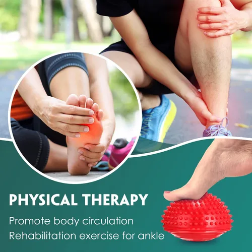 Vista 5 de Hungdao Paquete de 12 cápsulas de equilibrio de estabilidad, puntos con bomba de aguja, media punta, bóvedas de pelota de fitness para hombres