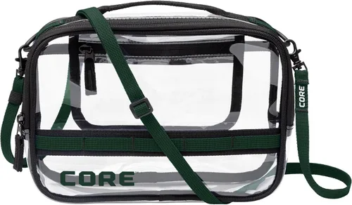 Vista 12 de CORE Bolso transparente aprobado para estadios con correa ajustable Diseño de bolso ligero con compartimentos seguros con cremallera