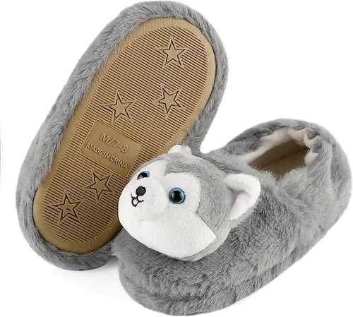 Vista 3 de ESTAMICO Pantuflas suaves y cálidas para niñas y niños