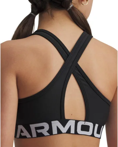 Vista 3 de Under Armour Sujetador deportivo de impacto medio con espalda cruzada para niñas