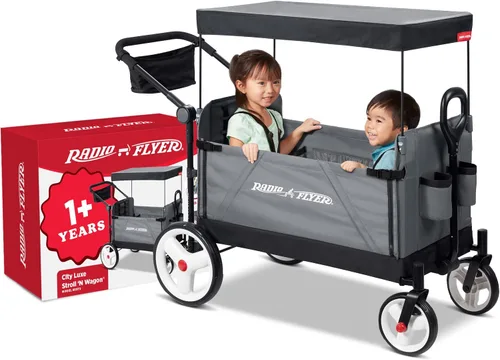 Vista 18 de Radio Flyer - Vagón para niños, cochecito de bebé, juguetes para exteriores para niños de 1 a 3 años, carrito rodante, carrito de playa con ruedas