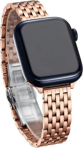 Vista 15 de Correa delgada y femenina para Apple Watch 11 10 Se 9 8 7 6 5 4 3, Correa metálica elegante para mujeres para Apple Watch 42mm 41mm 40mm 44mm 45mm