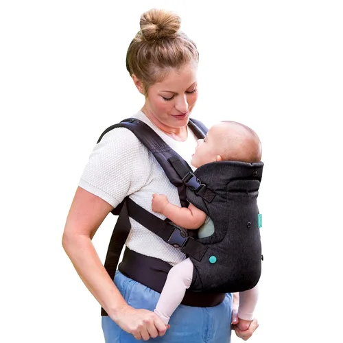 Vista 13 de Infantino Flip Luxe - Portabebés convertible 4 en 1, portabebés ergonómico para bebés a niños pequeños, soporte lumbar actualizado, tela de espiga