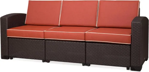 Vista 5 de Lagoon Magnolia Brown_Rattan Sofá W/Cojín Beige