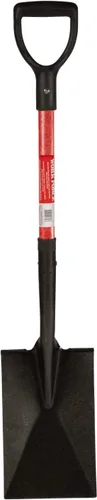 Vista 2 de Workforce Tools - Pala de punta redonda, mango de fibra de vidrio resistente de 28 pulgadas, cabeza de acero de calibre 16 resistente