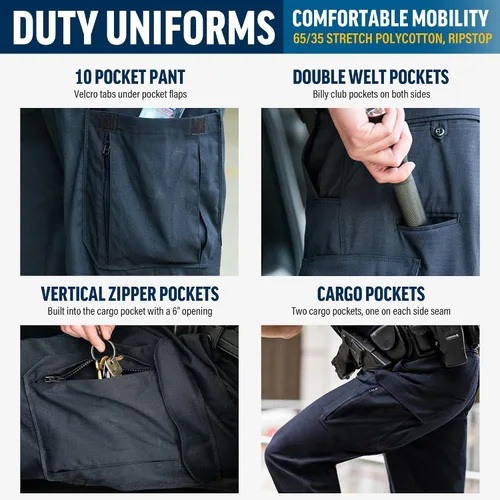 Vista 3 de FX STAT - Pantalones para hombre para policía, sheriff, bomberos, EMS, paramédico, clase B, 10 bolsillos