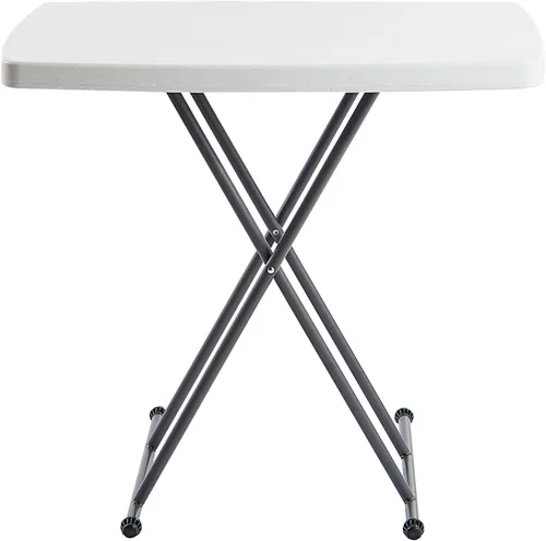 Vista 2 de Global Industrial Mesa plegable de plástico de altura ajustable, 30 "x 20", blanco