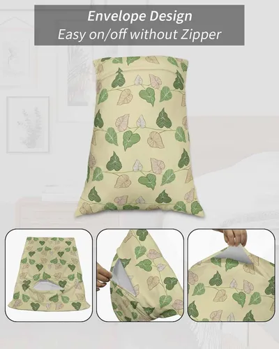 Vista 7 de Fundas de almohada de tamaño estándar, 2 paquetes de fundas de almohada suaves decorativas para sofá y sillón, funda de cojín lumbar con cierre