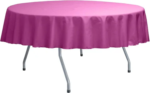 Vista 34 de Ultimate Textile Poly-Cotton Twill 60-Inch Round Tablecloth - Fits Tables Smaller Than 60-Inches in Diameter, Navy Blue