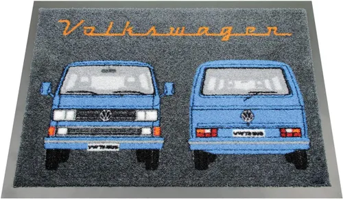 Vista 9 de BRISA VW Collection - Tapete para el pie de Volkswagen, atrapador de suciedad para zapatos con escarabajo, T1, T2, T3 Bus, motivo GTI
