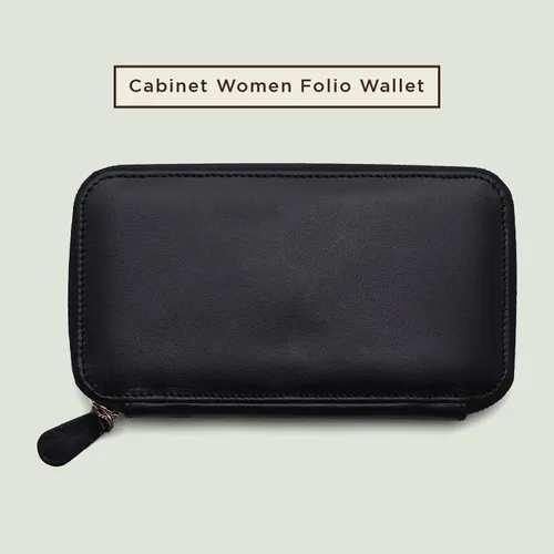 Vista 2 de Cartera de cuero para mujer Cartera delgada para mujer Bloque RFID Cartera para mujeres