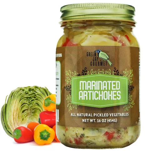 Vista 16 de Lanzas de espárrago en escabeche Green Jay Gourmet en frasco - Vegetales frescos en escabeche envasados a mano para cocinar y despensa – Espárragos