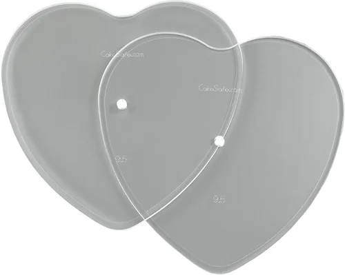 Vista 11 de CAKESAFE Discos acrílicos transparentes de ¼ pulgadas en forma de corazón de 2 a 6.25 pulgadas - Herramienta de glaseado perfecta para suavizar