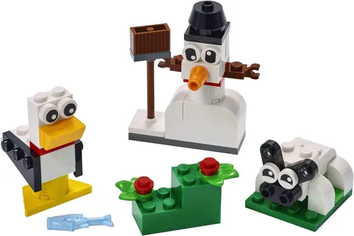 Vista 2 de LEGO Classic Creative White Bricks 11012 Kit de construcción; juego de construcción de juguetes para juego creativo con 3 ideas de construcción
