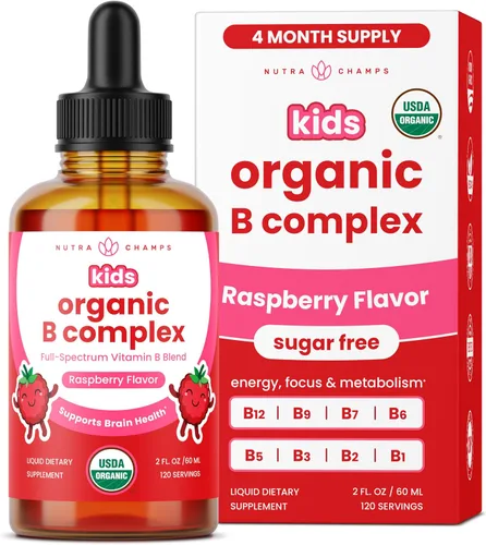Vista 10 de USDA Organic Vitamin B Complex Liquid Drops Sublingual B12 Metilcobalamina B1, B2, B3, B5, B6, B7, B9 Complejo de vitaminas B metiladas