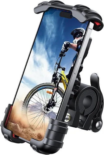 Vista 10 de Lamicall - Soporte de teléfono para bicicleta, soporte para teléfono celular, abrazadera para manubrio de bicicleta, clip para teléfono 11 Pro Max