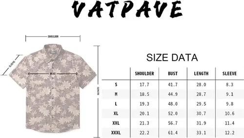 Vista 7 de VATPAVE Camisas hawaianas con bolsillo frontal para hombre, camisas florales casuales de manga corta con botones, camisas tropicales para la playa