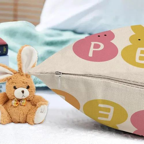 Vista 3 de GOOESING Fundas de almohada de Pascua de 12 x 20 pulgadas, funda de cojín de lino para sofá, decoración del hogar