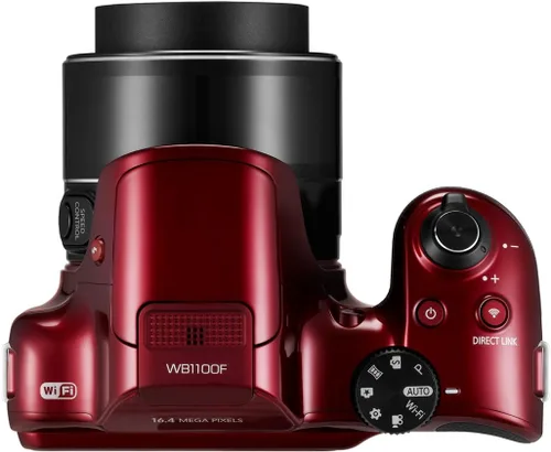 Vista 11 de Samsung WB1100F Cámara digital Smart WiFi & NFC de 16.2MP CCD con zoom óptico de 35x, pantalla LCD de 3.0" y video HD de 720p (Rojo)