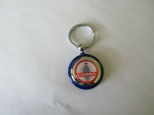 Vista 2 de LLAVERO DE PLÁSTICO REDONDO SHELBY COBRA GT350 GT500 VINTAGE LOGO DE 1960 - AZUL