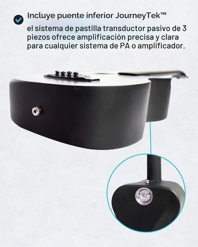 Vista 7 de Journey Instruments - Guitarra de viaje plegable de fibra de carbono OB660M Negro