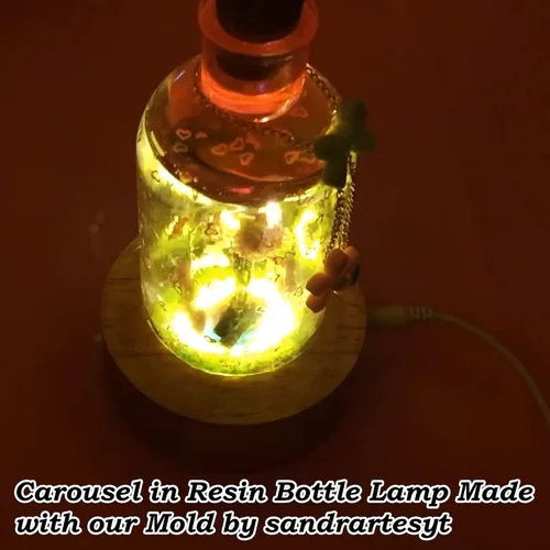 Vista 5 de Moldes de silicona de fundición de resina epoxi con lámpara USB y juego de 5 corchos