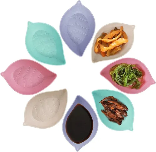 Vista 10 de Juego de 8 Platos de Salsa de Soja, Tazones para Dip de Salsa de Soja, Platos Multicolores Mini para Aperitivos, Platos para Condimentos