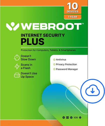 Vista 10 de Webroot Internet Security Plus Software antivirus 2023 3 dispositivos Descarga de 1 año para PC/Mac/Chromebook/Android/iOS + Administrador