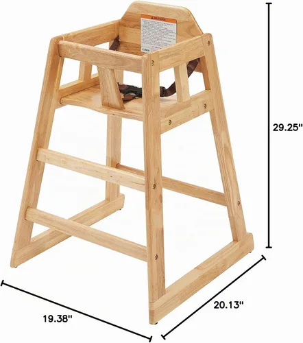 Vista 2 de Winco Silla alta de madera sin ensamblar, natural, bronceado, mediana