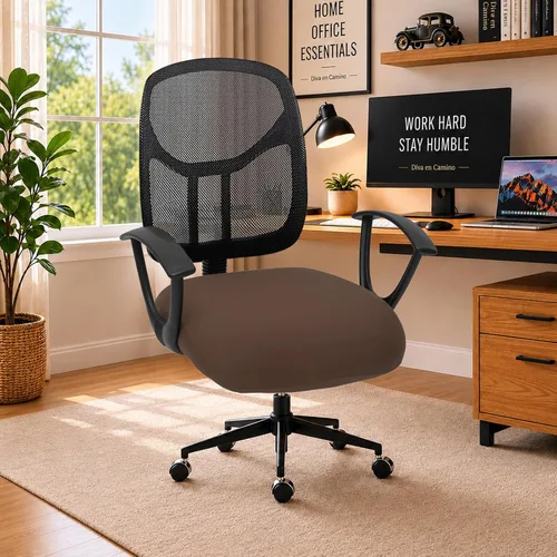 Vista 56 de Fundas elásticas resistentes al agua para sillas de computadora - Protectores lavables para respaldo giratorio y asiento para mascotas - Negro