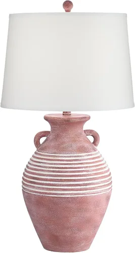 Vista 2 de Lucero 30" Large Table Lamp Rustic Jug Southwest Red Southwestern Rojo-Marrón