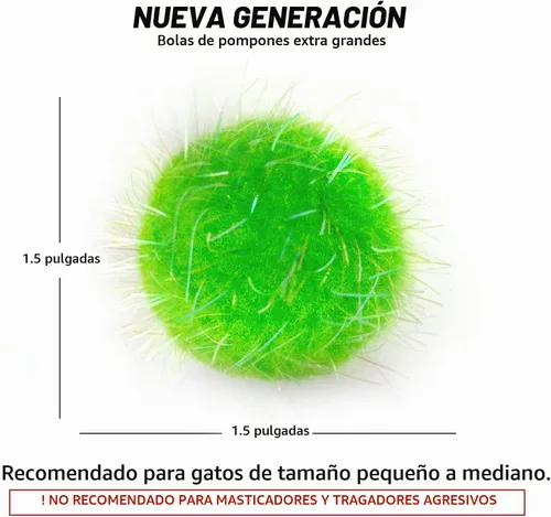 Vista 2 de 20 piezas de juguete extra grande de 1.5 pulgadas con purpurina para gatos