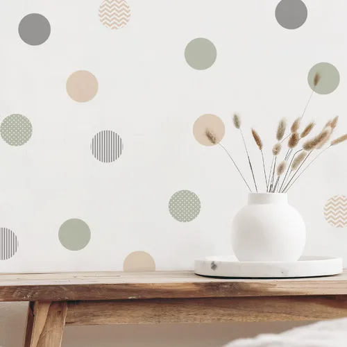 Vista 13 de Calcomanías de pared de lunares coloridos, pegatinas de pared de puntos de acuarela para niños, bebés, niñas, adolescentes y habitación de guardería