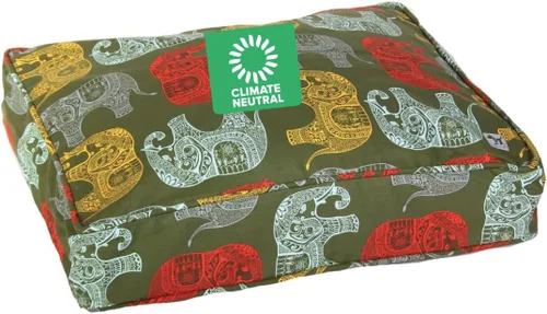 Vista 24 de Molly Mutt Pequeña Funda para Cama de Perro, Amarillo por la Mañana, Verde Oliva y Azul Claro