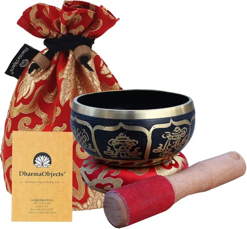 Vista 21 de DharmaObjects Yoga Meditación Buda Cantando Tazón Cojín Mallet Llevar Bolsa Set Regalo