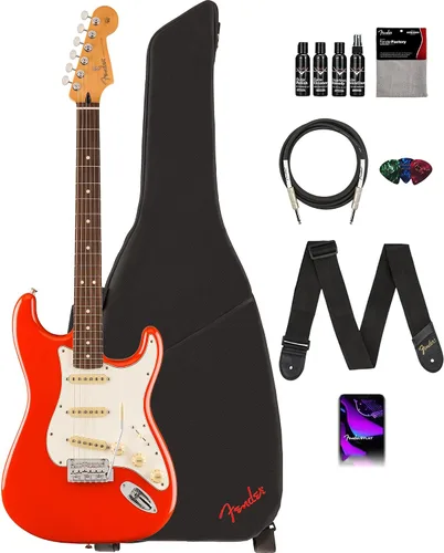 Vista 23 de Fender Player II Modified Stratocaster - Paquete de atardecer con bolsa de concierto, correa, cable, paquete de 3 púas y kit de limpieza de guitarra