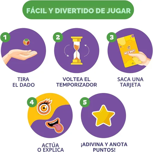 Vista 7 de Clever Fox Play Juego Épico de Charadas para Niños de 6 años en adelante – 200 Tarjetas de Actuar y Explicar con Ilustraciones y Temporizador