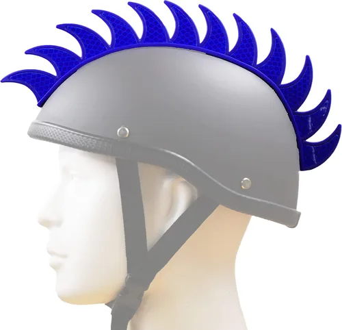 Vista 17 de Reflecive Punk Mohawk Warhawk - Accesorio de peluca de goma para esquí, patinaje, bicicleta, motocicleta, scooter, casco de motocicleta