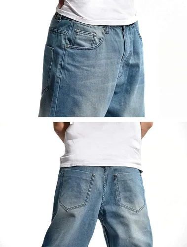 Vista 7 de Arlita pantalones vaqueros holgados para hombre con pierna recta