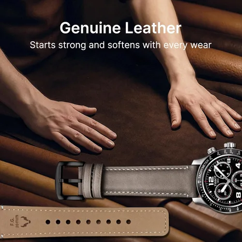 Vista 108 de Fullmosa Correa de reloj de liberación rápida de 0.866 in, 0.787 in y 0.709 in, bandas de cuero bruñido para Samsung Galaxy Watch/Garmin Watch