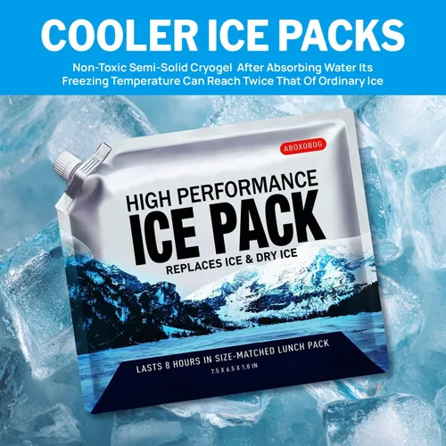 Vista 3 de Bolsas de hielo reutilizables para enfriadores, paquetes de congelador de gel de larga duración para bolsas más frías, lonchera, bolsa enfriadora