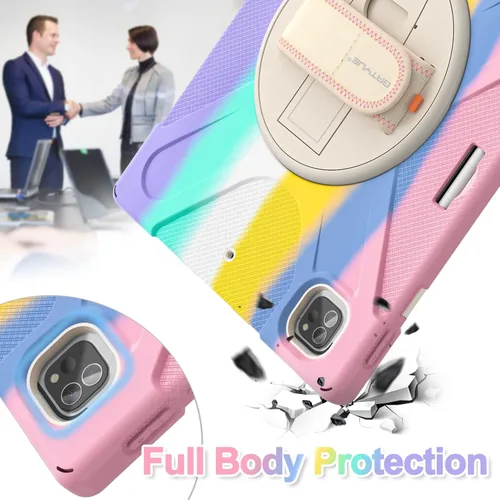 Vista 5 de BATYUE Funda para iPad Pro 12.9 de 6ª, 5ª, 4ª y 3ª generación (2022/2021/2020/2018), funda protectora con soporte para lápices, correa