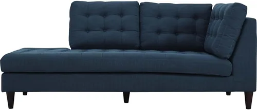 Vista 3 de Sofá esquinero Modway Empress, estilo de mediados de siglo, tapizado de tela en avena, Tela, Celeste