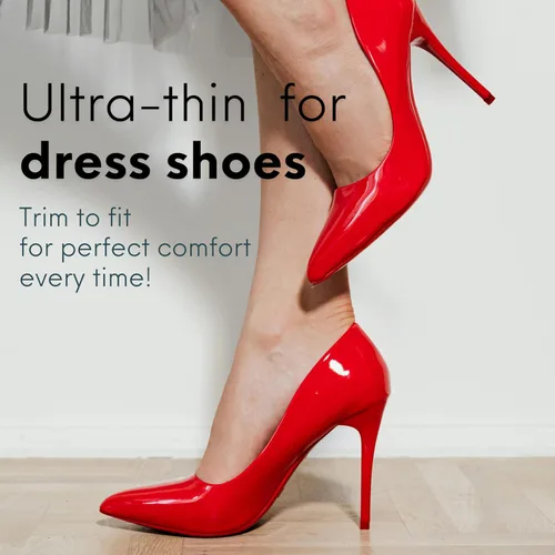 Vista 2 de HANDARTE Plantillas de zapatos sin calcetines de cuero Plantillas finas para zapatos de vestir para mujeres 100% Piel de cabra natural - Libre